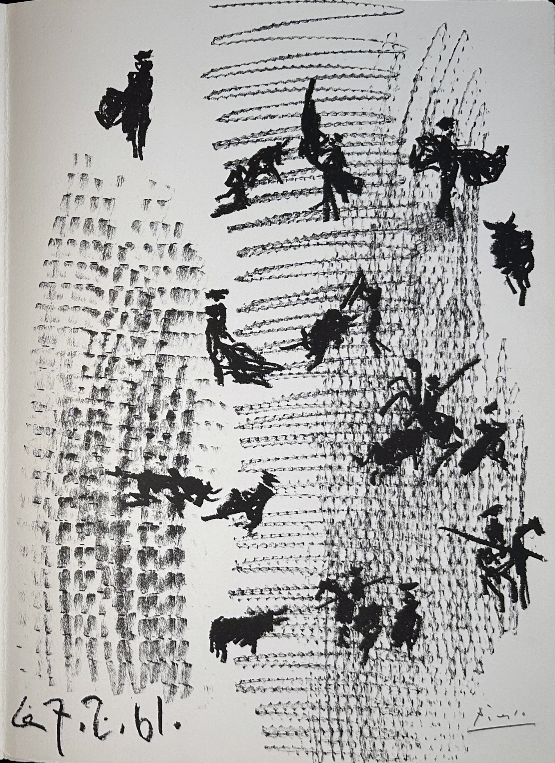 Picasso, Pablo. Toros Y Toreros. DeLuxe Edition with a signed lithograph by Picasso + a suite of 16 prints.